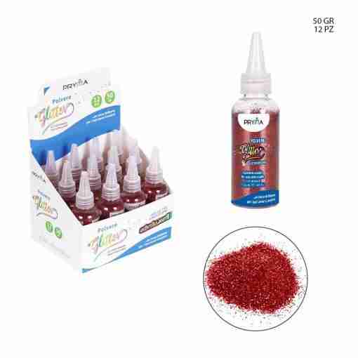 Pryma Polvere Glitter 50g Rosso