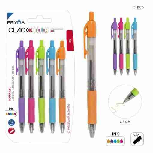 Pryma Penna Gel Clack Color 0.07mm 5pz Bl.