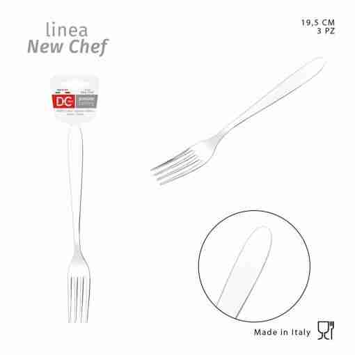 Dc Casa Serv.New Chef 18/C Forchetta 19.5cm 3pz