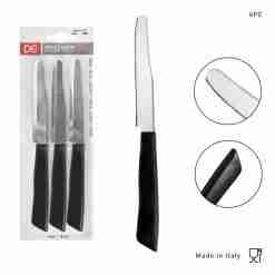 Dc Casa Coltello Tavola P/Tonda 6pz Nero