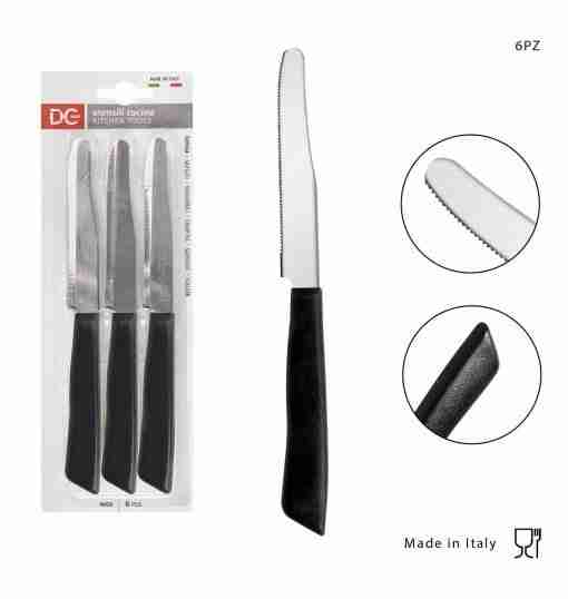 Dc Casa Coltello Tavola P/Tonda 6pz Nero