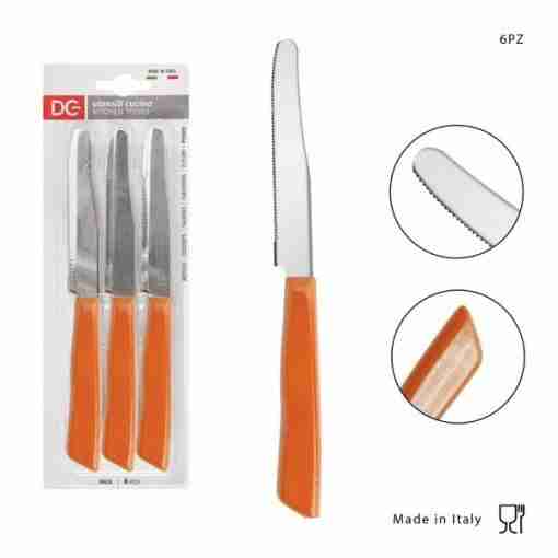 Dc Casa Coltello Tavola P/Tonda 6pz Arancio