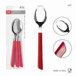Dc Casa Cucchiaio Tavola Inox 6pz Rosso