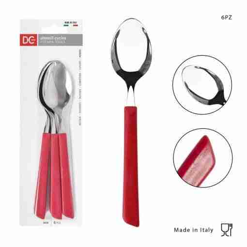 Dc Casa Cucchiaio Tavola Inox 6pz Rosso