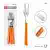 Dc Casa Forchetta Tavola Inox 6pz Arancio