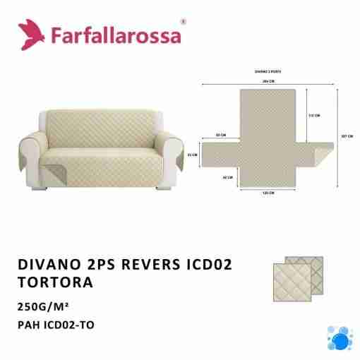 Copridivano 2ps Revers Icd02 Beige Grigio- Beige Chiaro(Tortora)
