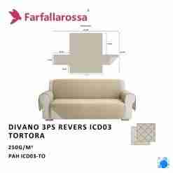 Copridivano 3ps Revers Icd03 Beige Grigio- Beige Chiaro(Tortora)