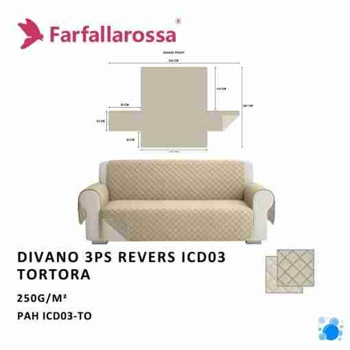 Copridivano 3ps Revers Icd03 Beige Grigio- Beige Chiaro(Tortora)
