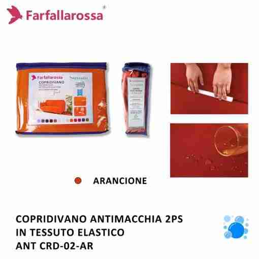 Copridivano 2ps Arancione Antimacchia