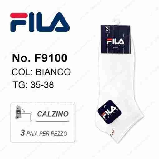 Fila F9100 Tris Calze Fantasmino Col.Bianco Tg.35-38