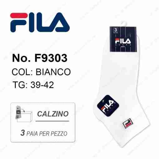 Fila F9303 Tris Calze Corte Col.Bianco Tg.39-42