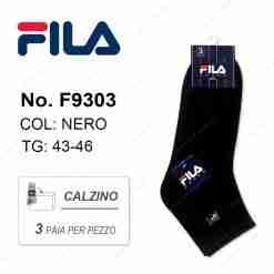 Fila F9303 Tris Calze Corte Col.Nero Tg.43-46