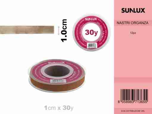 Nastro Organza 1cm*30yard Marrone Cpz Da 12**