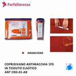 Farfallarossa Copridivano 1ps Arancione Antimacchia