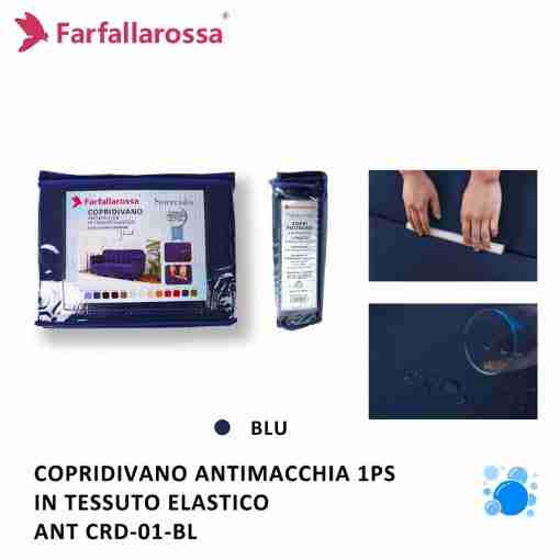 Farfallarossa Copridivano 1ps Blu Antimacchia