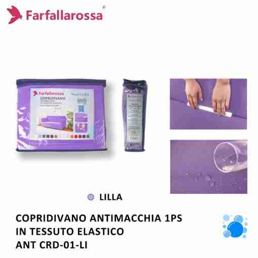 Farfallarossa Copridivano 1ps Lilla Antimacchia