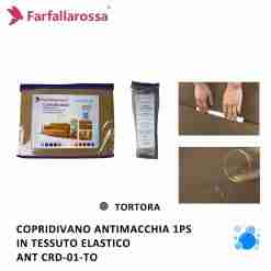Farfallarossa Copridivano 1ps Tortora Antimacchia