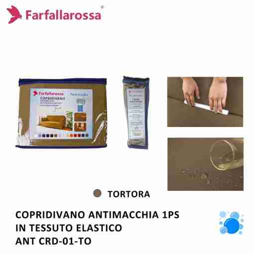 Farfallarossa Copridivano 1ps Tortora Antimacchia