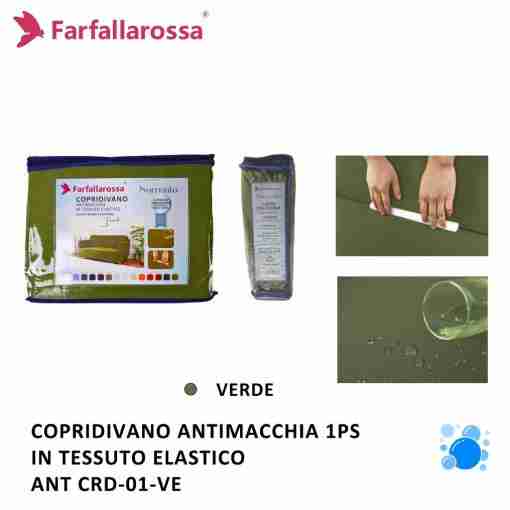 Farfallarossa Copridivano 1ps Verde Antimacchia