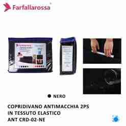 Farfallarossa Copridivano 2ps Nero Antimacchia