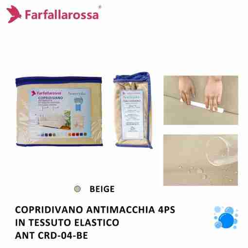 Farfallarossa Copridivano 4ps Beige Antimacchia