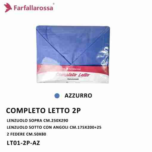 Completo Letto 2p Azzurro Lt01-2p-Az