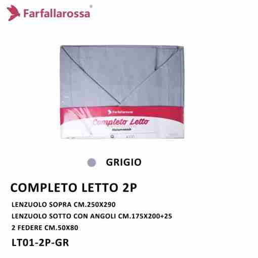 Completo Letto 2p Grigio Lt01-2p-Gr