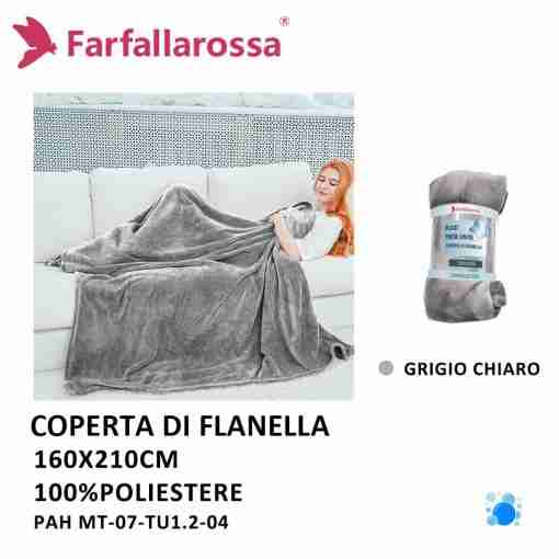 Plaid 160*210cm Mt-07-Tu1/2-04 Grigio Chiar