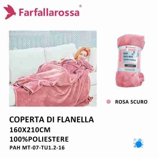 Plaid 160*210cm Mt-07-Tu1/2-16 Rosa Scuro