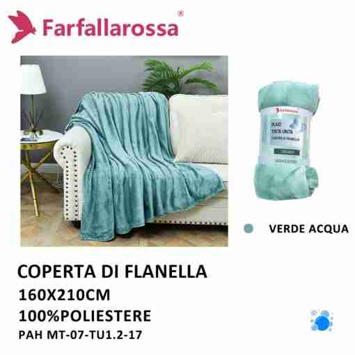 Plaid 160*210cm Mt-07-Tu1/2-17 Verde Acqua
