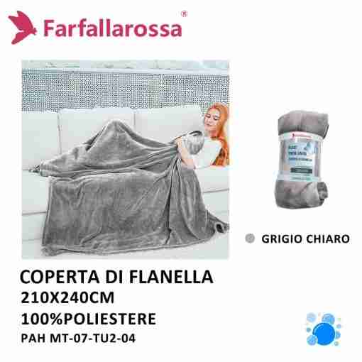 Plaid 210*240cm Mt-07-Tu2-04 Grigio Chiar