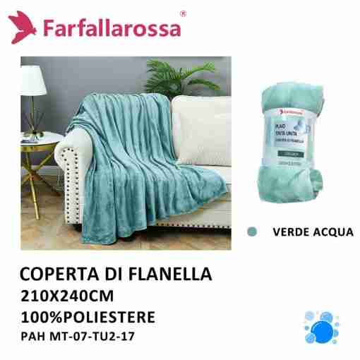 Plaid 210*240cm Mt-07-Tu2-17 Verde Acqua