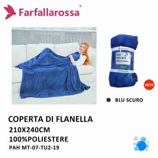 Plaid 210*240cm Mt-07-Tu2 Blu Scuro