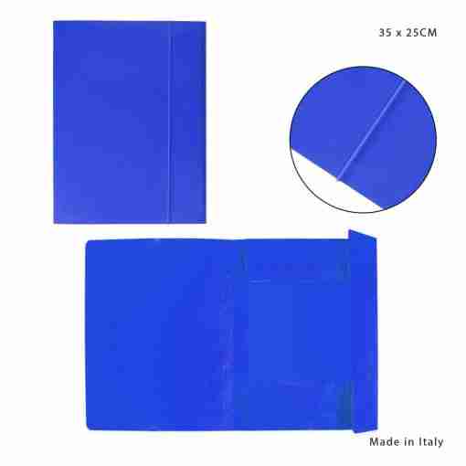 Cartellina C/Elast. 3/L 190g 25x35cm Blu