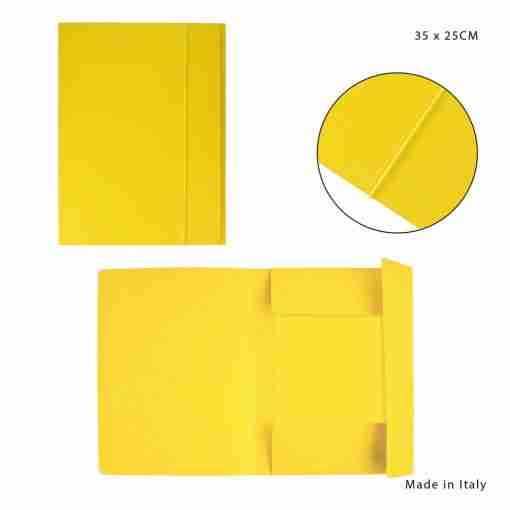 Cartellina C/Elast. 3/L 190g 25x35cm Giallo
