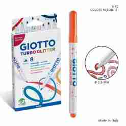 Giotto Pennarelli Turbo Glitter 8pz