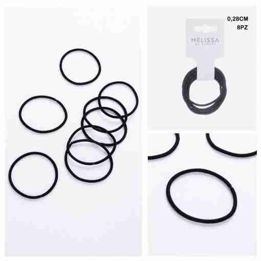 Melissa Elastico Capelli Nero 8pz