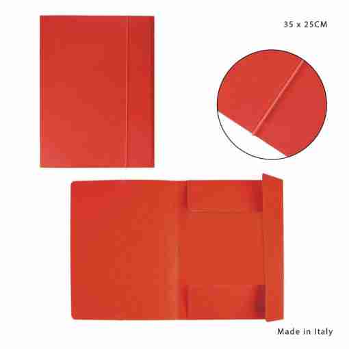 Cartellina C/Elast. 3/L 190g 25x35cm Rosso