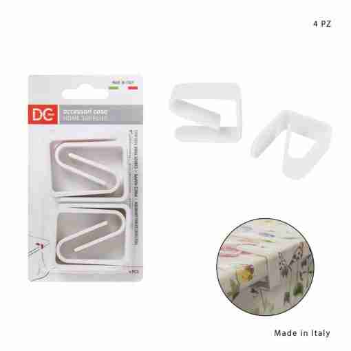 Dc Casa Fermatovaglia Plastica 4pz Bianco