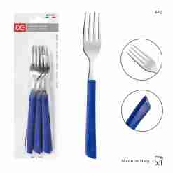 Dc Casa Forchetta Tavola Inox 6pz Blu