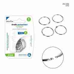 Pryma Anello Portachiavi C/Apertura 32mm 8pz Bl.