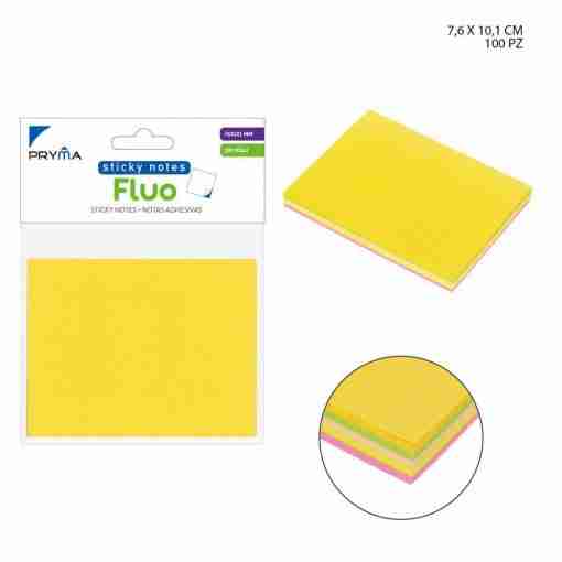 Pryma Stick Notes Neon 76x101mm 100ff Bl.