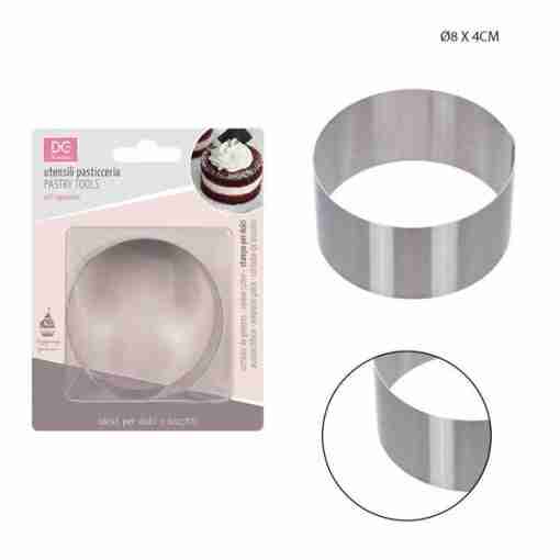 Dc Casa Stampo Dolci Acciaio Tondo 8x4cm