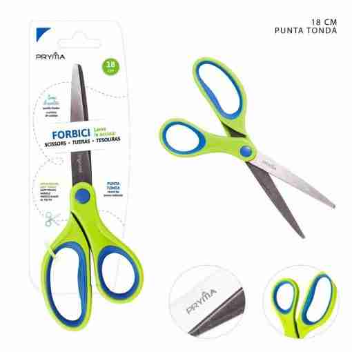 Pryma Forbici Bicolor Soft Touch Tonda 18cm Bl.