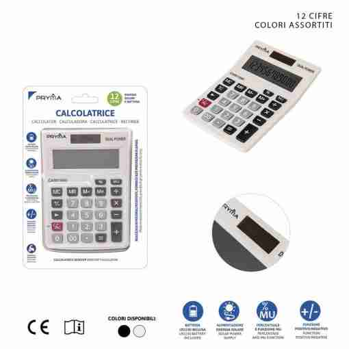 Pryma Calcolatrice 12cifre 145x103x30mm Bl.