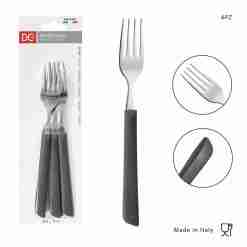 Dc Casa Forchetta Tavola Inox 6pz Tortora
