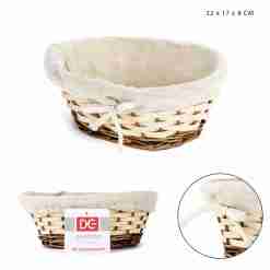 Dc Casa Cestino Vimini Foderato Ovale 22x17xh8cm