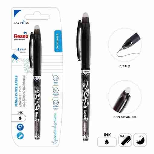 Pryma Penna Cancellabile Reset 0.7mm Nero Bl.