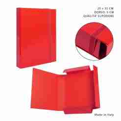 Pryma Cartella 3/L Elast.Piatto D5 25x35cm Rosso