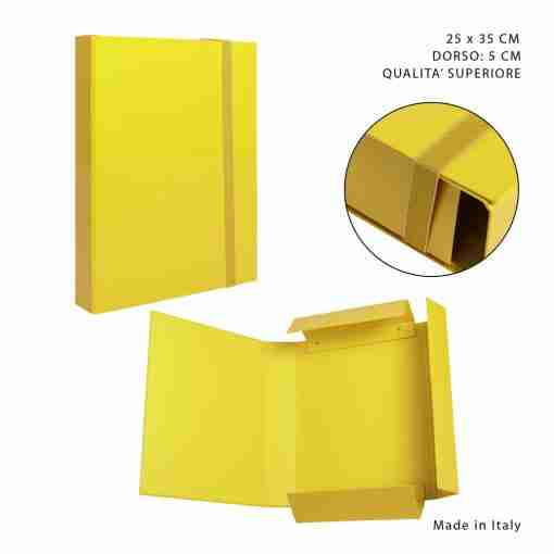 Pryma Cartella 3/L Elast.Piatto D5 25x35cm Giallo